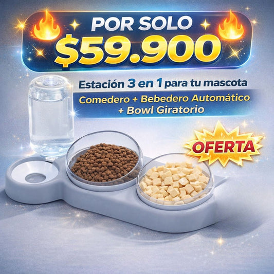 Más Orden, Más Comodidad, Más Amor Con El Comedero Y Bebedero 3 en 1
